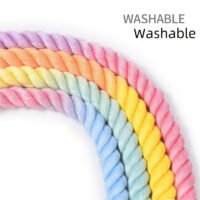 Rainbow Woven Double Dog Leash